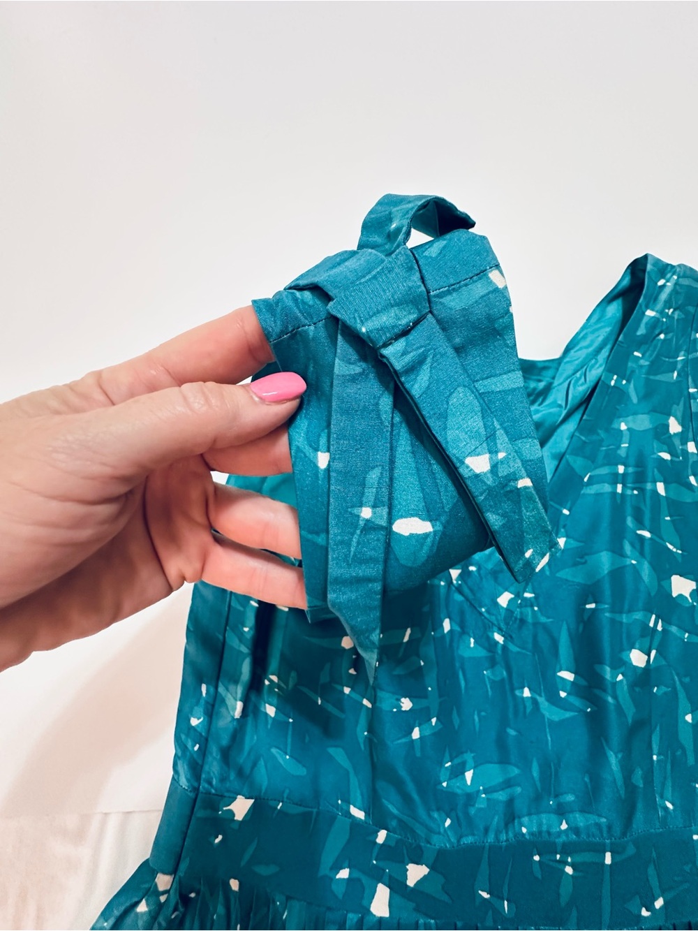 Kate Spade New York Melody Silk Pleated Dress Teal Fit & Flare Size 10 - Picture 12 of 15